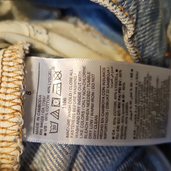 Old Navy Sky-Hi Wide Leg Cargo Denim 8 - Picture 4 of 5